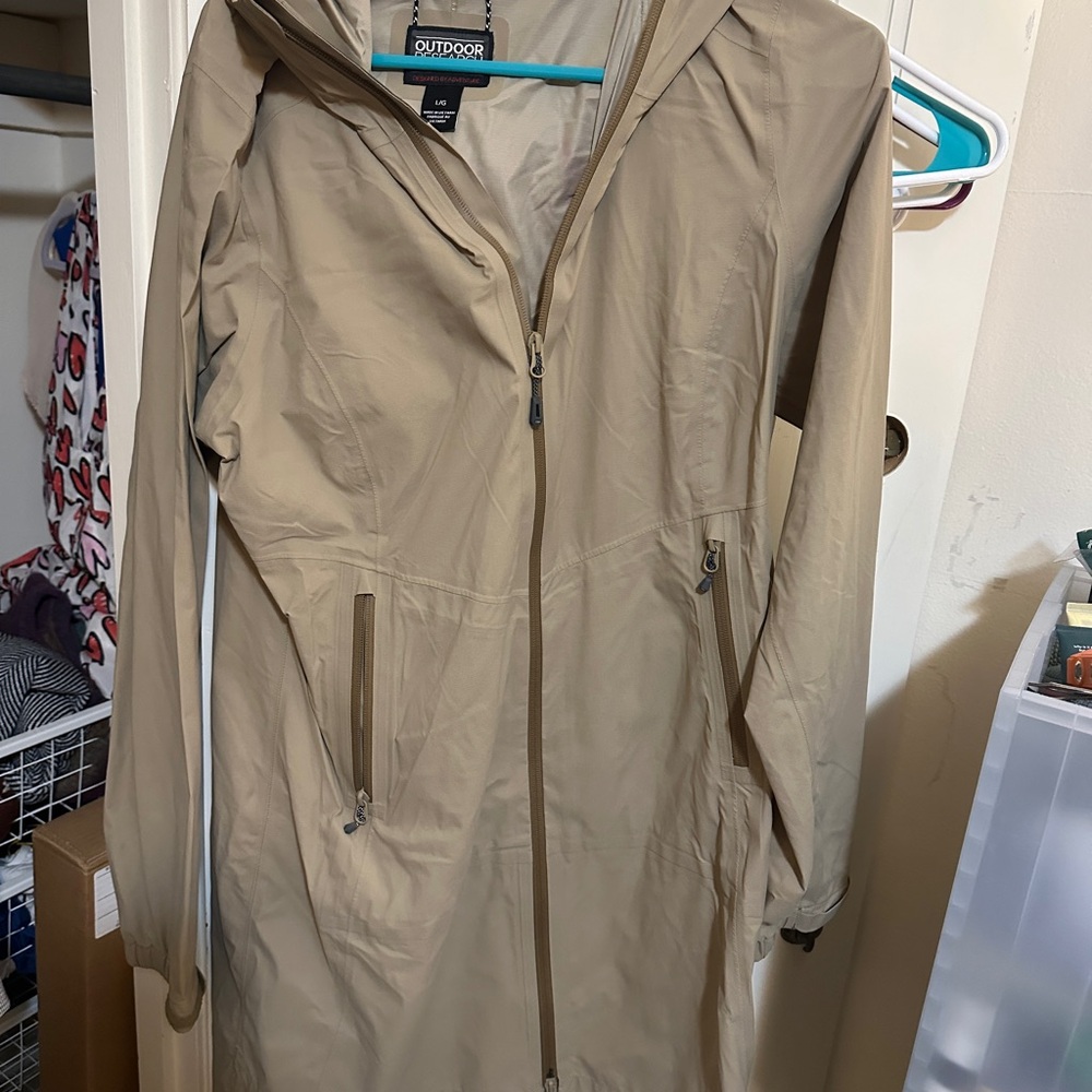 Outdoor Research Tan Trench Rain Jacket Lightweight